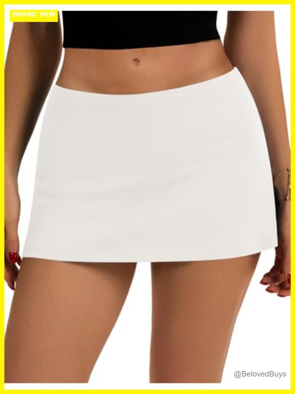 Women's Micro Mini Skort with Built-in Shorts & Pockets Low Rise